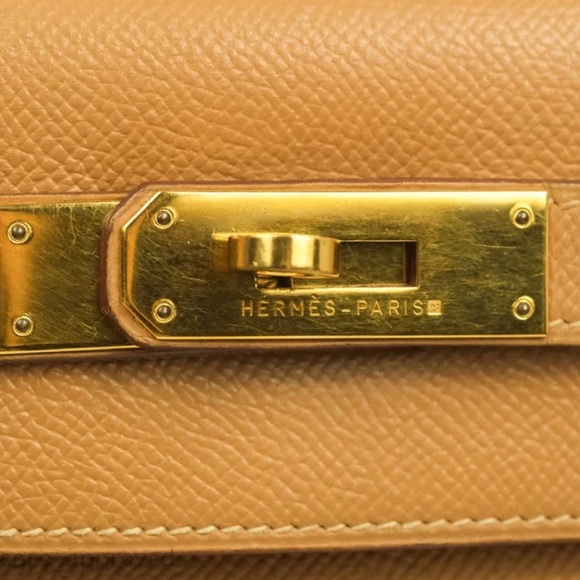 SOLD Hermes vintage Kelly 28 Sellier Courchevel leather Gold with gold hardware - Picture 8 of 16